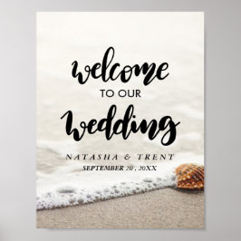 Beach Vågar Bröllop Välkomstskylt Poster