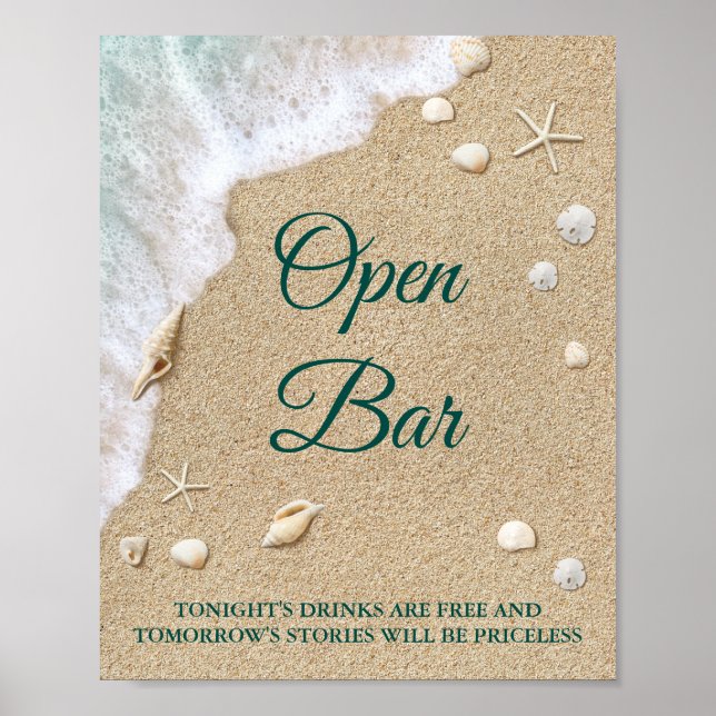Beach Vågar Open Pub Poster (Framsidan)