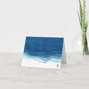 Beach Vågar på kortet för kortmonogramanteckning f Kort