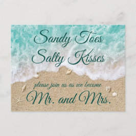 Beach Vågar Sandy Toes Salty Kisses OSA Postcard Inbjudan Vykort