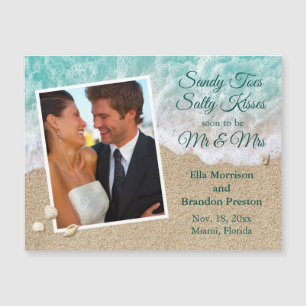 Beach Vågar Sandy Toes Salty Kisses Photo Magnet