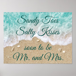 Beach Vågar Sandy Toes Salty Kisses Poster