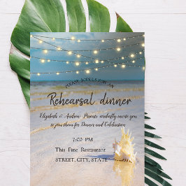 Beach Vågar Seashell Rehearsal Dinner Inbjudningar