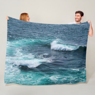 Beach Vågar Throw Blanket Fleecefilt