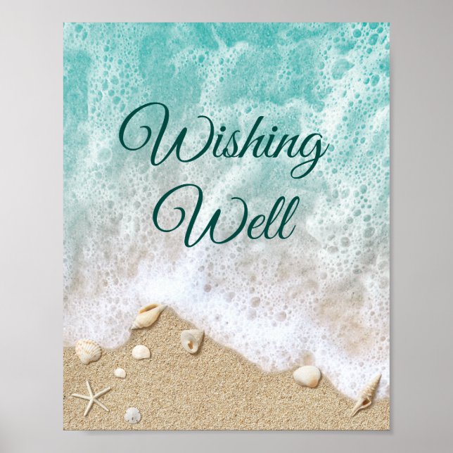 Beach Vågar Wishing well Poster (Framsidan)