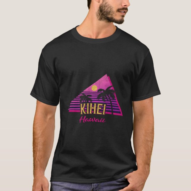 Beach Vaporwave Vacation Kihei T Shirt (Framsida)