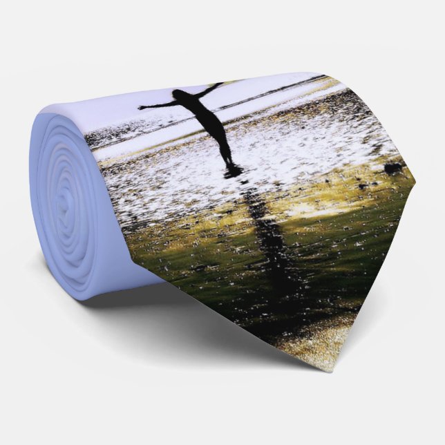 Beach Vatten Nature Print Necktie Slips (Rullad)