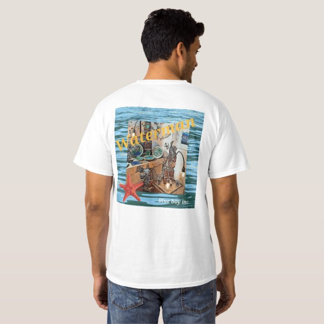 Beach vattenmanskädda fiskar eller stjärtfiskar oc t shirt (Hel baksida)