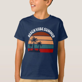Beach Vibe Sommardammar Handflatan Träd Sunset T Shirt