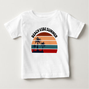 Beach Vibe Sommardammar Handflatan Träd Sunset T Shirt