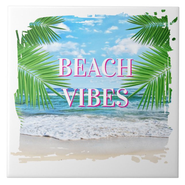 Beach Vibes Ceramic Tile Kakelplatta (Framsidan)