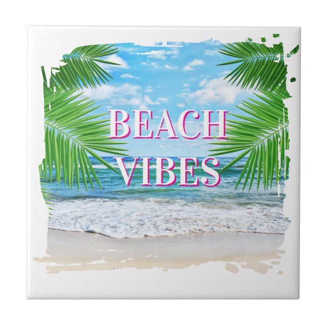 Beach Vibes Ceramic Tile Kakelplatta (Framsidan)