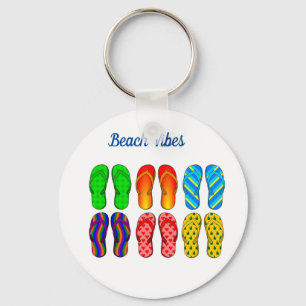 Beach Vibes Flip Flaps Design Nyckelring