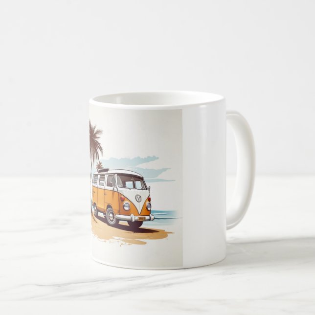  Beach Vibes Kombi Mug - Retro Surfing Serenity Kaffemugg (Framsida höger)