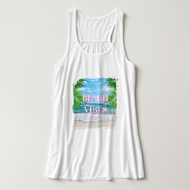 Beach Vibes Linne Med Racerback (Design framsida)