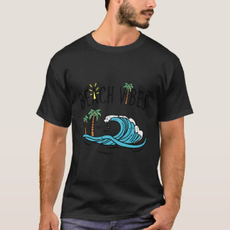 Beach Vibes Ocean Wave och Handflatan Träd T Shirt