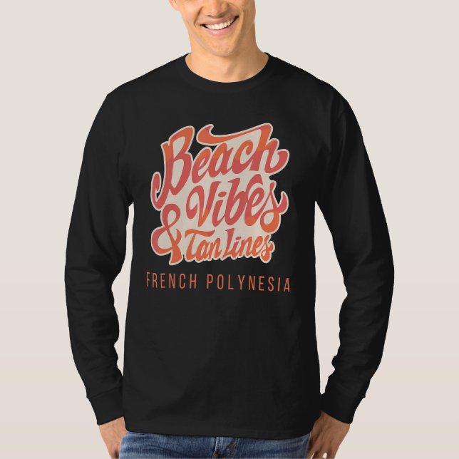 Beach Vibes och Tan Linjer Grekland T Shirt (Framsida)
