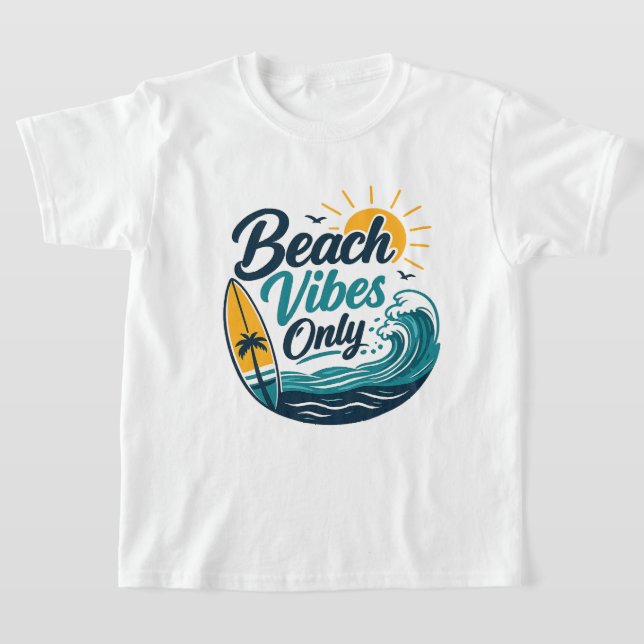Beach Vibes Only Kids T-Shirt (Laydown)