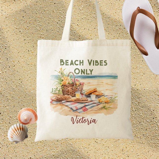 Beach Vibes Only Personlig Beach Tygkasse (Skapare uppladdad)