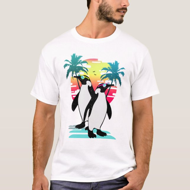 Beach vibes penguin v2 t shirt (Framsida)
