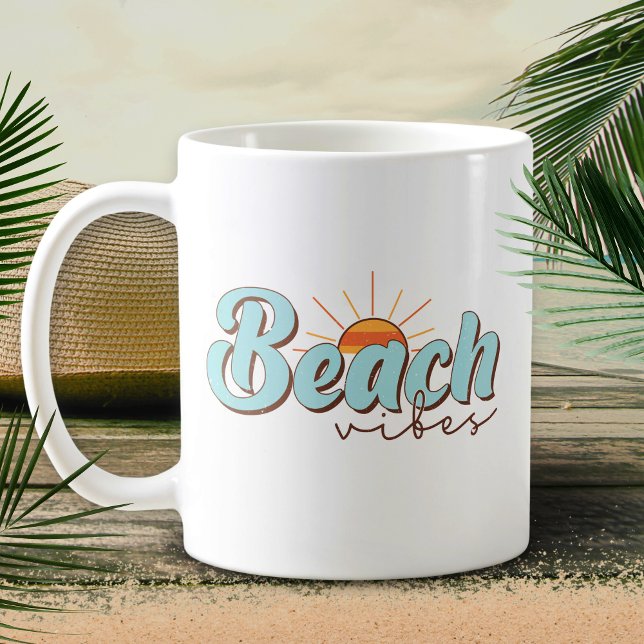 Beach Vibes Retro Summer Sol Kitchen Kaffemugg (Skapare uppladdad)