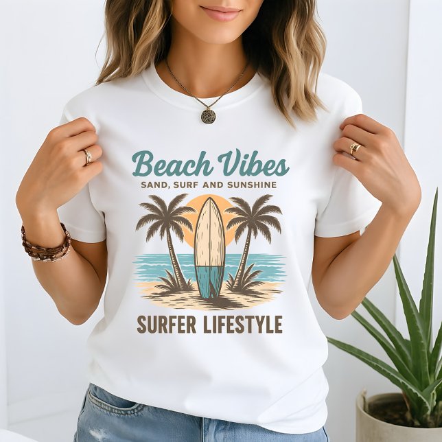 Beach Vibes Surfa Vintage T Shirt (Skapare uppladdad)