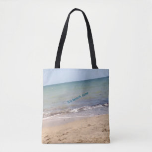 Beach Vibes Tote Bag - "Det är Beach Time" och "Nj Tygkasse