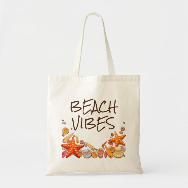 Beach Vibes Tote Bag Tygkasse (Framsidan)