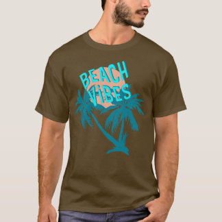 Beach Vibes Tropical Retro Handflatan Träd Sol raf T Shirt