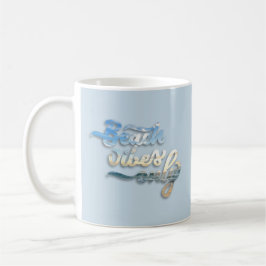 Beach Vibes Typography Blue Kaffemugg