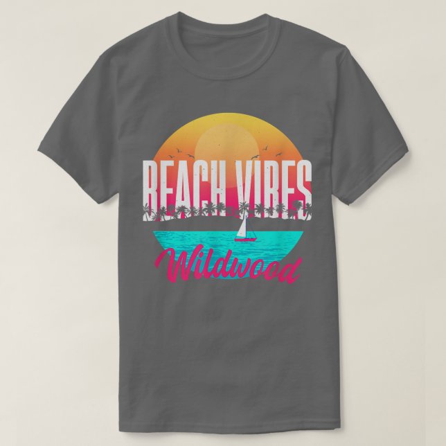 Beach Vibes Wildwood Sommar New jersey Tropical BE T Shirt (Design framsida)