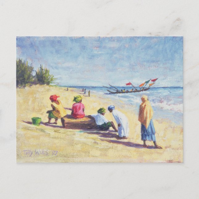 Beach vid Abene Senegal 1997 Vykort (Framsida)