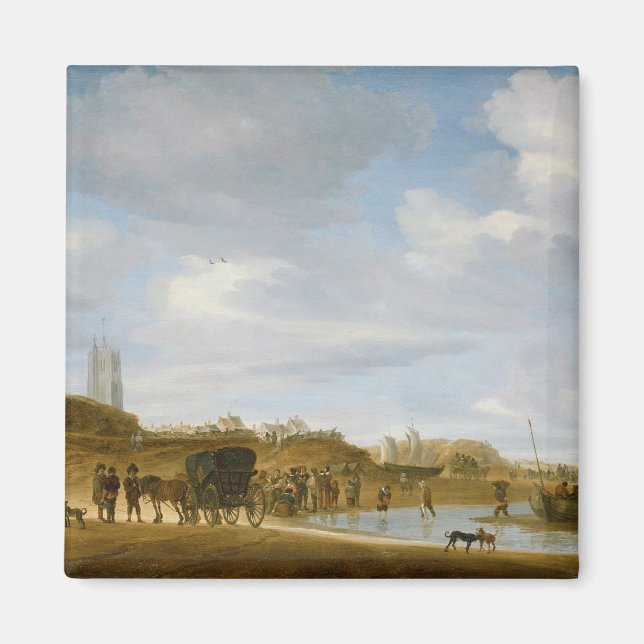 Beach vid Egmond-an-Zee Magnet (Framsidan)