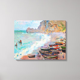 Beach vid Etretat Claude Monet Canvastryck