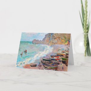 Beach vid Etretat Claude Monet kusten Kort