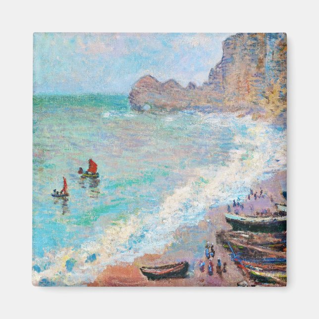 Beach vid Etretat Claude Monet Magnet (Framsidan)