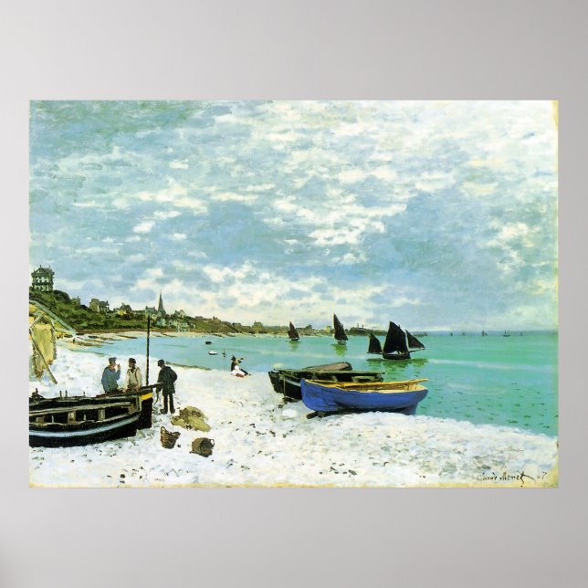 Beach vid Sainte-Adresse Claude Monet Poster (Framsidan)