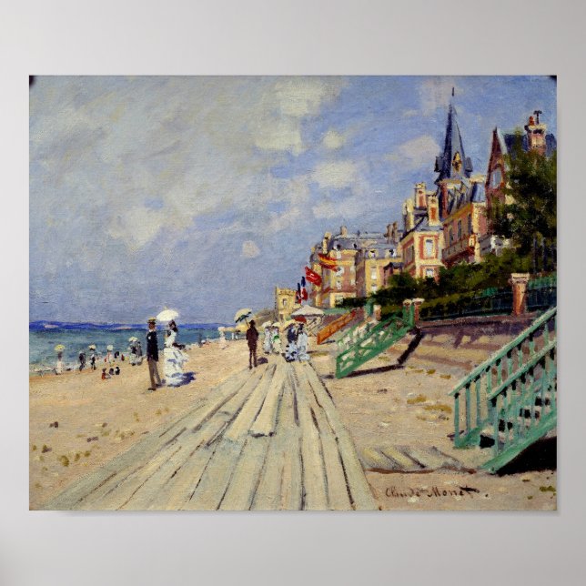 Beach vid Trouville - Claude Monet Poster (Framsidan)