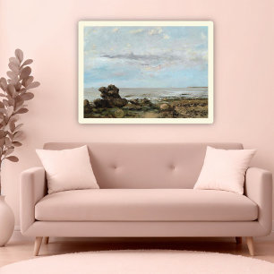 Beach vid Trouville, Marine Sjölandskap Art Poster