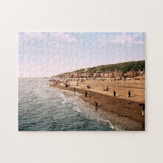 Beach vid Trouville Normandie-Frankrike Pussel (Horisontell)