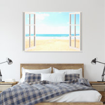 Beach View Fake Window Home Office