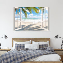 Beach View Fake Window Home Office