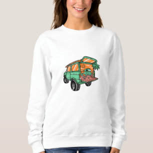 Beach View in Car Illustration Sommar roligt T Shirt