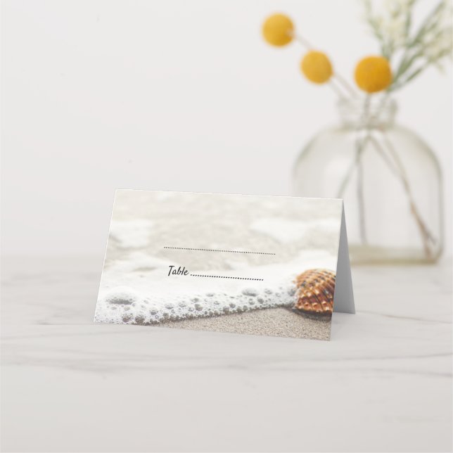 Beach Vinkara Bröllop-eskort Placeringskort (Framsida)