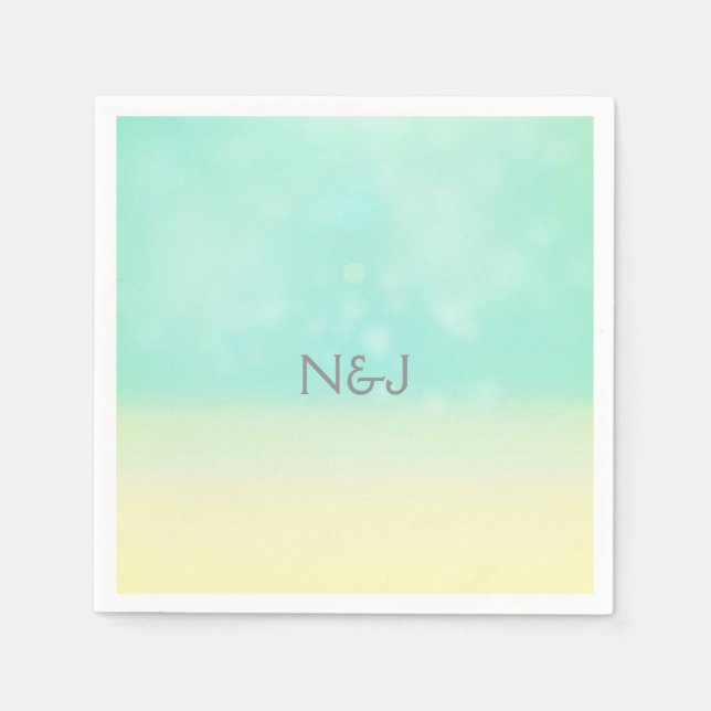 Beach Vintage bröllop Napkins Elegant Pappersservett (Framsidan)