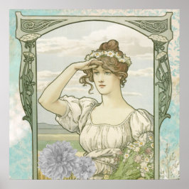 *~* Beach Vintage Victorian AR23 Woman Art nouveau Poster