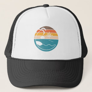 Beach-Vintagen Sunset Halftone, sommar Keps