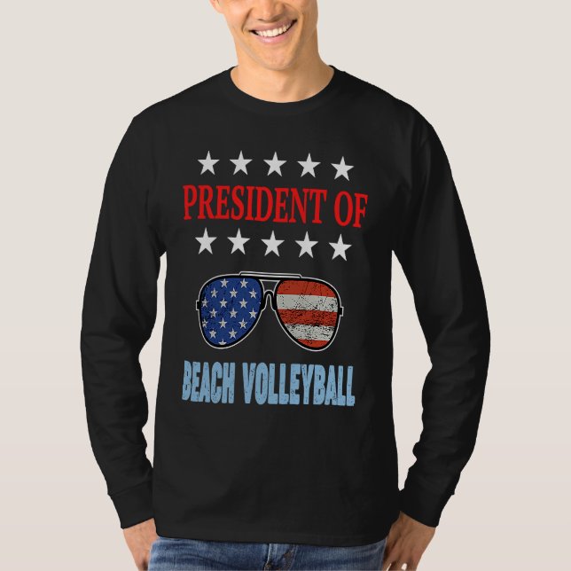 Beach Volleyball Accessories  USA Flag Beach Sayin T Shirt (Framsida)
