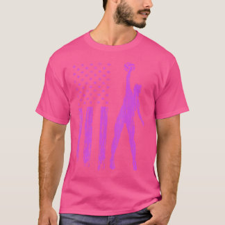 Beach Volleyball American Flagga Volleyball Flagga T Shirt
