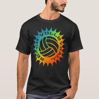 Beach Volleyball Coola Rainbow Sol Volley Boll te T Shirt